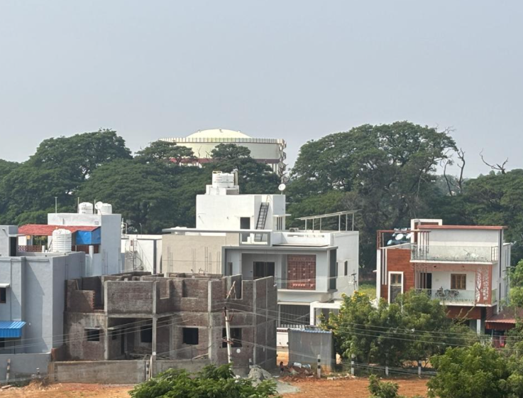 Ongoing construction site in Madurai